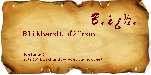 Blikhardt Áron névjegykártya