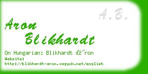 aron blikhardt business card